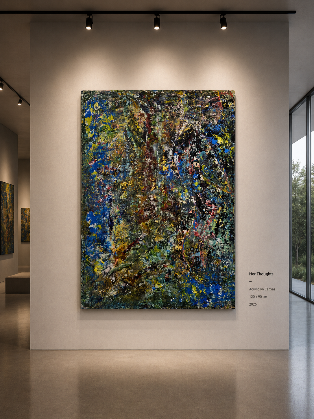 Her Thoughts - Acrylic painting by Nestor Talla